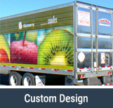 Semi Truck With Printed Wrap Advertisement